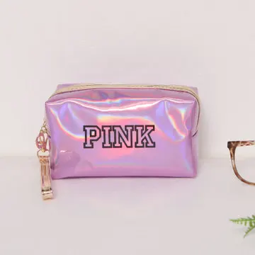 

Pink Laser Simple portable large capacity storage bag hand Waterproof portable wallet carteira feminina fanny pack