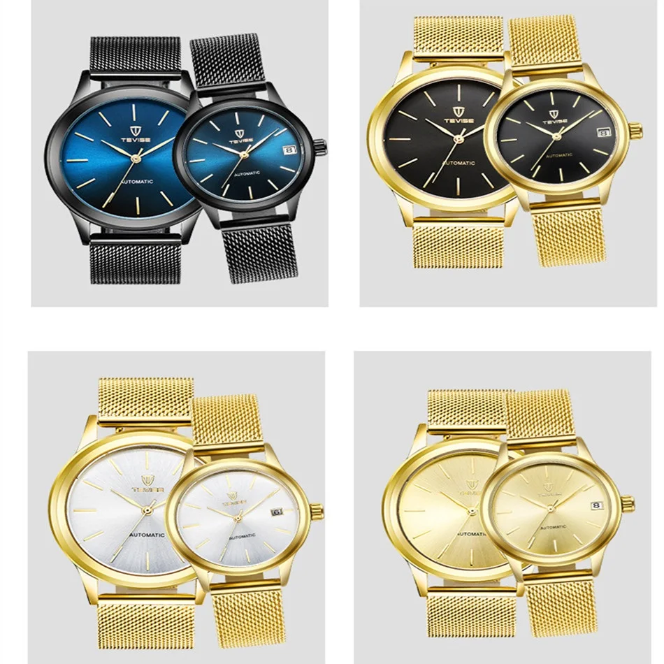 TEVISE, женские часы, автоматические механические часы-браслет, женские водонепроницаемые Стальные наручные часы для женщин, Montre Femme