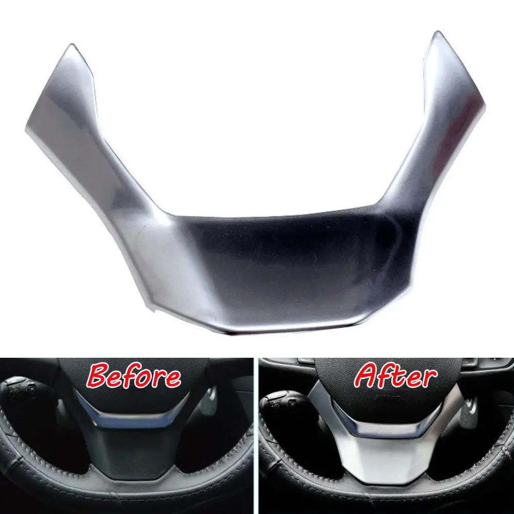 

ABS Car Inner Decorative Chrome Steering Wheel Cover Insert Trim Sequined Decoration Fits For Peugeot 2014 408 Car Styling