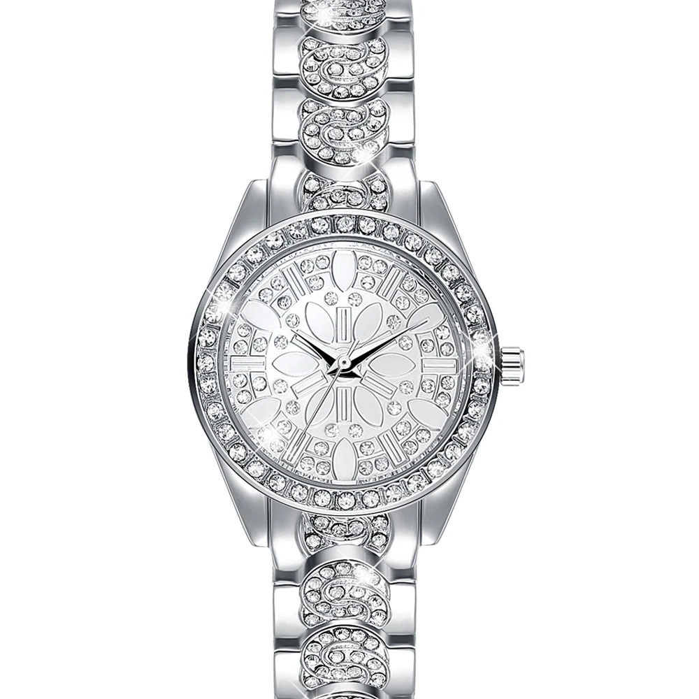 Новые поступления Кристаллы Модные женские часы для дам сплав браслет кристалл чехол Высокое качество подарок на Новый год бесплатная