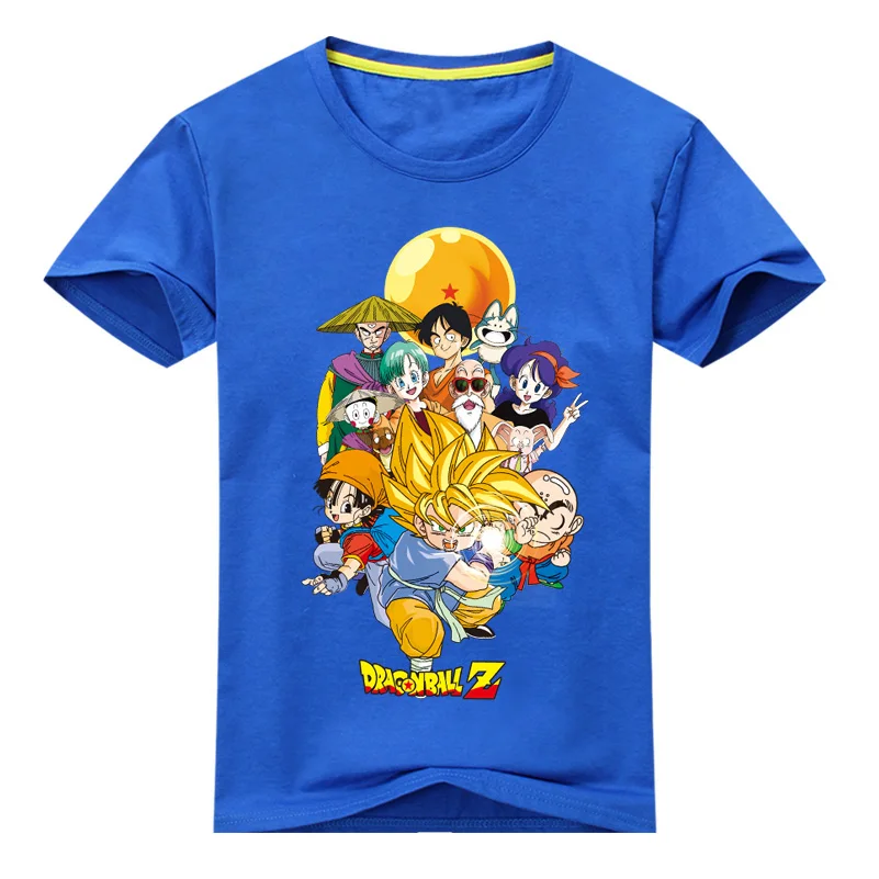 Коллекция года, Детская летняя футболка с короткими рукавами и рисунком «Жемчуг дракона» для мальчиков, футболка одежда для девочек детские футболки с 3D принтом «Гоку», DX017 - Цвет: Type1 Blue
