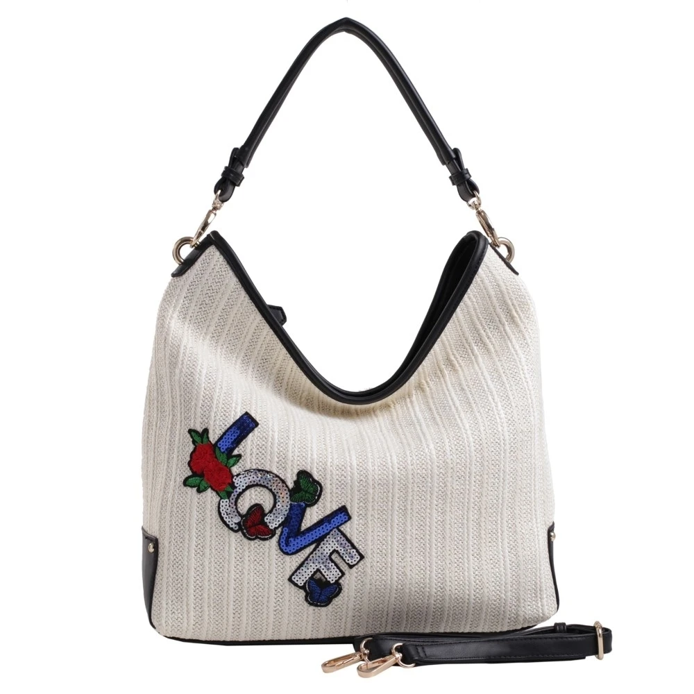MKF Collection Sandy Woven Hobo Beach Bag by Mia K. Farrow