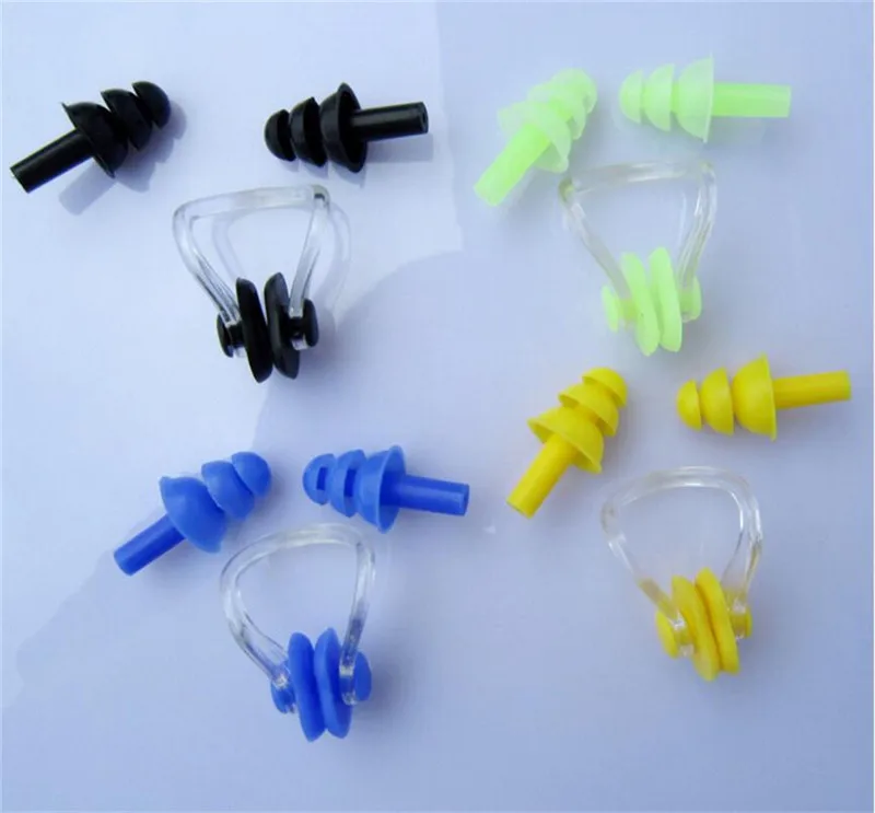 Accessories Water Sports Universal Soft Silicone Swimming Nose Clips + 2 Waterproof Ear Plugs Earplugs Gear With A Case Box Pool
