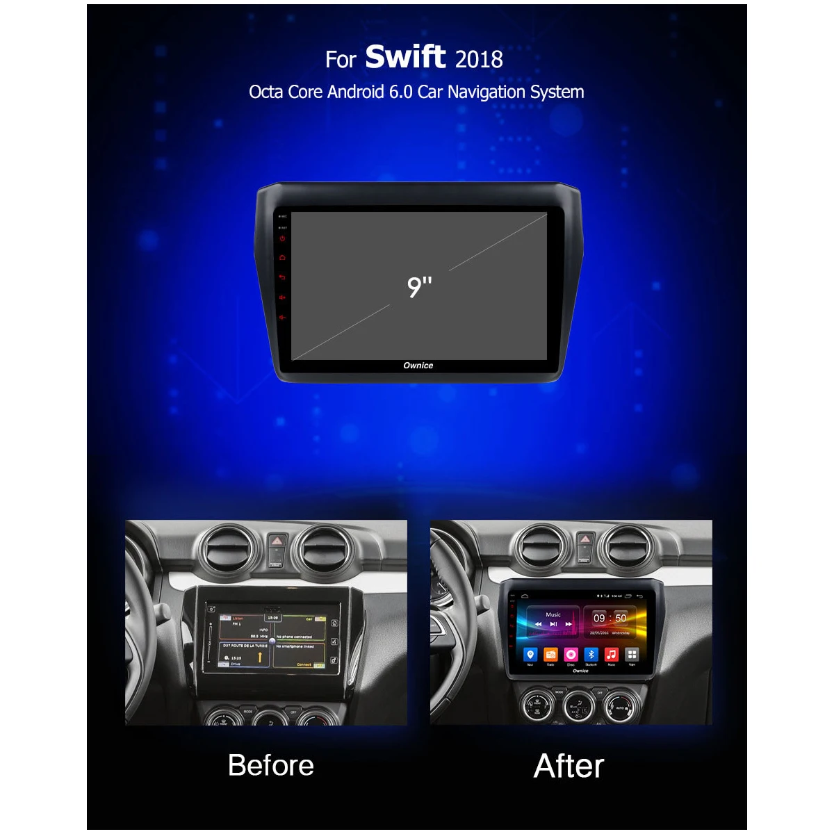 Top 9" IPS Android 9.0 Octa 8 Core 4GB+32GB Car DVD Player GPS Radio Stereo 4G LTE WiFi For Suzuki Swift 2017 2018 2019 DSP CarPlay 1 Top 9" IPS Android 9.0 Octa 8 Core 4GB+32GB Car DVD Player GPS Radio Stereo 4G LTE WiFi For Suzuki Swift 2017 2018 2019 DSP CarPlay 1