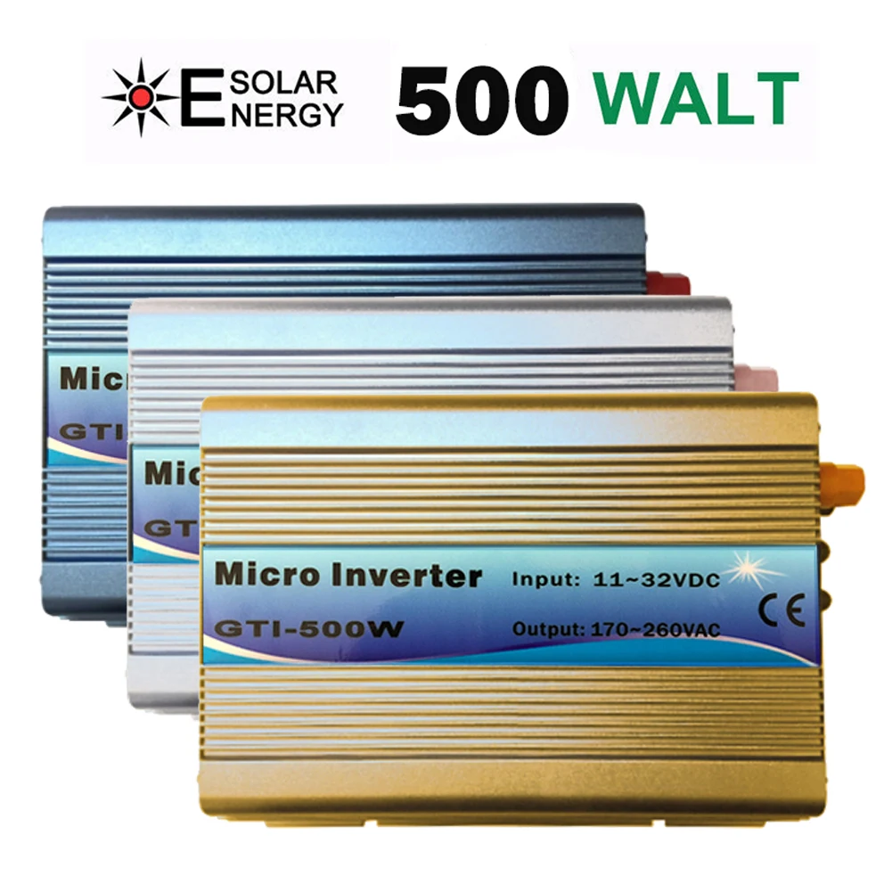 

Grid Tie Inverter 500W Stackable DC11-32V Input AC230V MPPT Sine Wave Micro Inverter Fit for 82V Solar Panel/24V Battery