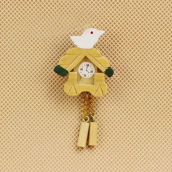 

G05-X137 children baby gift Toy 1:12 Dollhouse mini Furniture Miniature wooden lovely bird clock 1pcs