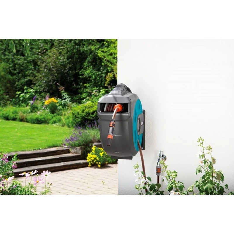 Hose Reel GARDENA 08026-20.000.00(Hose M, connection hose 2 M, tip hitchhiking, turn 18