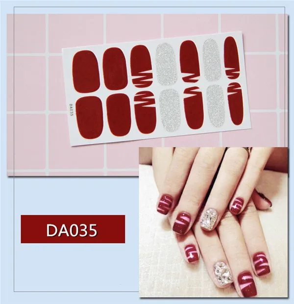 14 шт./компл. 31 Цвета ногтей Стикеры s DIY Nail Art Наклейки плотная Стикеры s самостоятельно аппарат для крепления на гвоздях и Стикеры Обертывания украшения для Красота - Цвет: 35