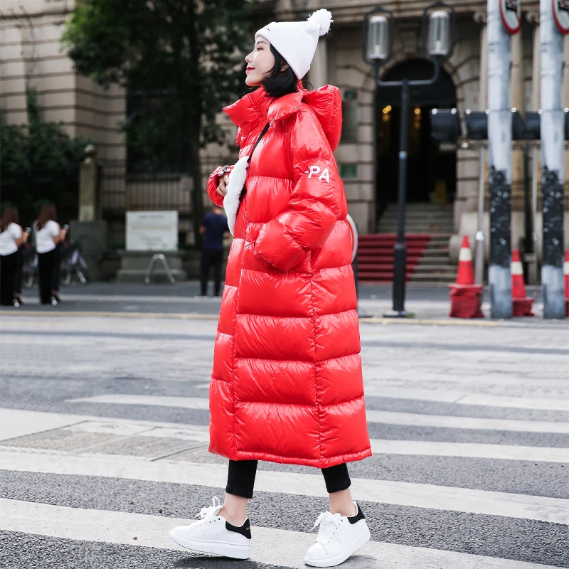 Winter Woman Coats 2019 Medium And Long Section Thick Down Feather Padded Clothes Harajuku Style Bread Service Women's Winter Jacket AS148 (8)