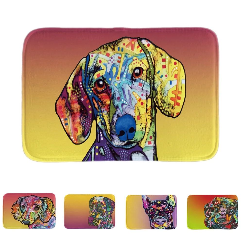 Funny Dogs Dachshund Series Door Mats Lovely Animals Bathroom Mats Soft