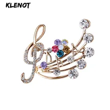 Элегантный скрипичный ключ, музыкальная брошь на булавке, разноцветные стразы, брошь в виде цветка, хрустальные броши для нот, женские вечерние ювелирные изделия