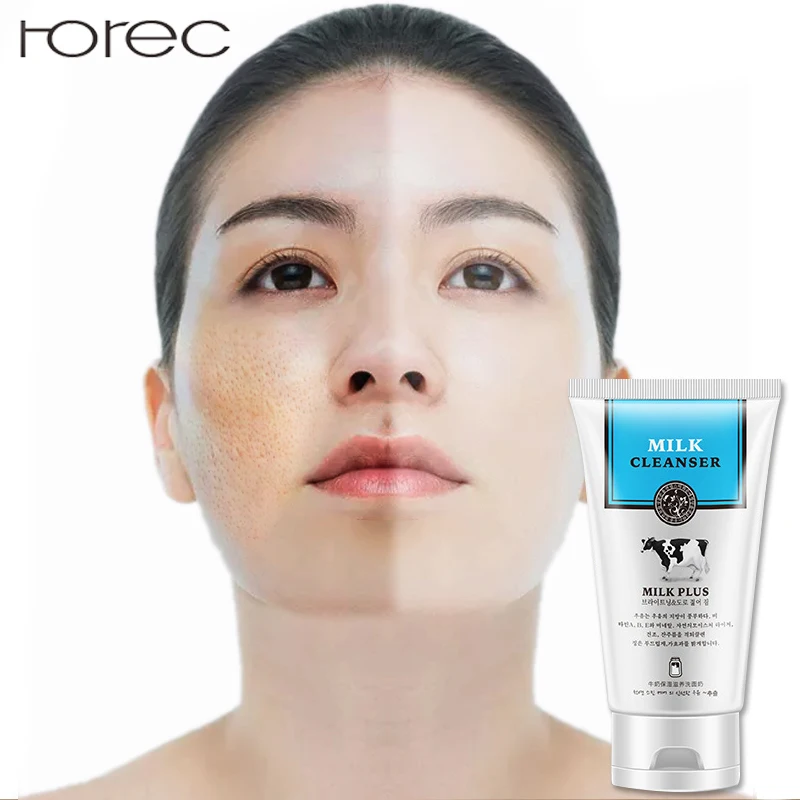 

ROREC Milk Face Cleanser Wash Moisture Nourishing Whitening Anti-Spots Anti-Aging Oil Control Deep Clean Cosmetics 100g