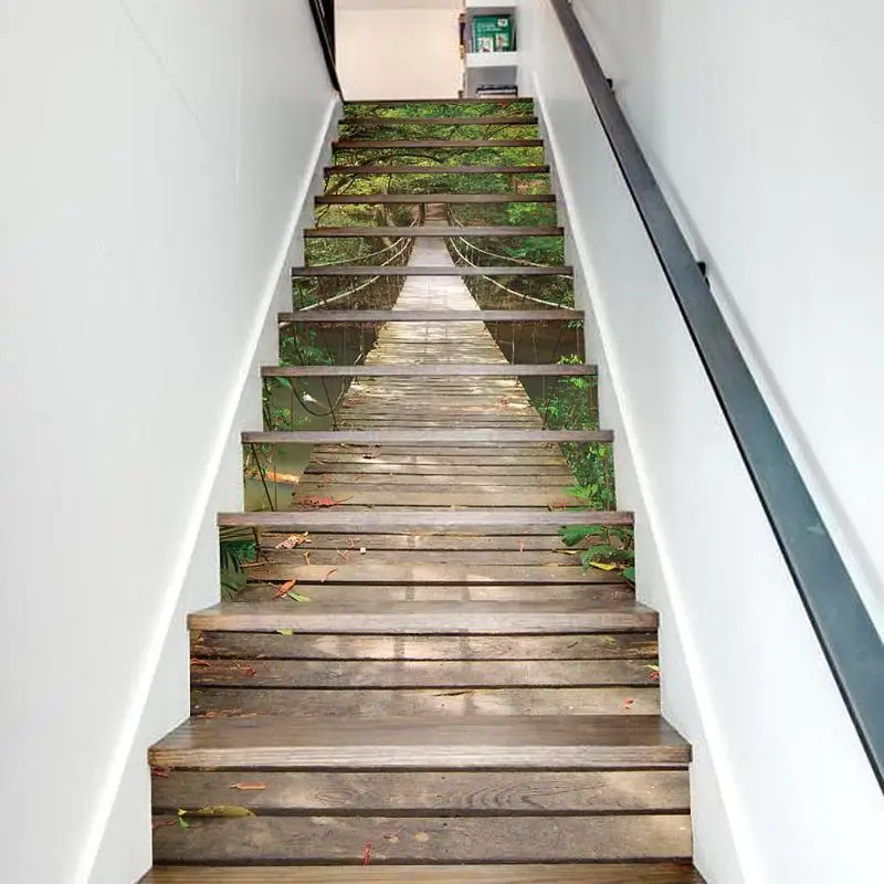

13pcs DIY Waterproof Stairs Stickers Creative Landscape Wall Floor Pasters Wall Decor Decals Sticker for Home Living Room Decor