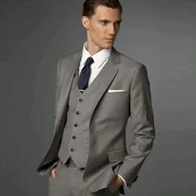 Новое поступление, мужские костюмы для смокингов с серым жилетом на заказ, серый смокинг на заказ, мужские костюмы с отворотом
