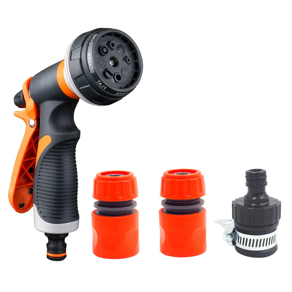 A Promotion! Hose Nozzle Garden Hose Nozzle Hose Spray Nozzle Leak Free High Pressure Heavy Duty 8 Pattern For Watering Pla - Цвет: A