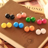 ES002 Разноцветные серьги-гвоздики для женщин Яркие цвета Brincos модные ювелирные изделия серьги 2018 хит продаж - изображение