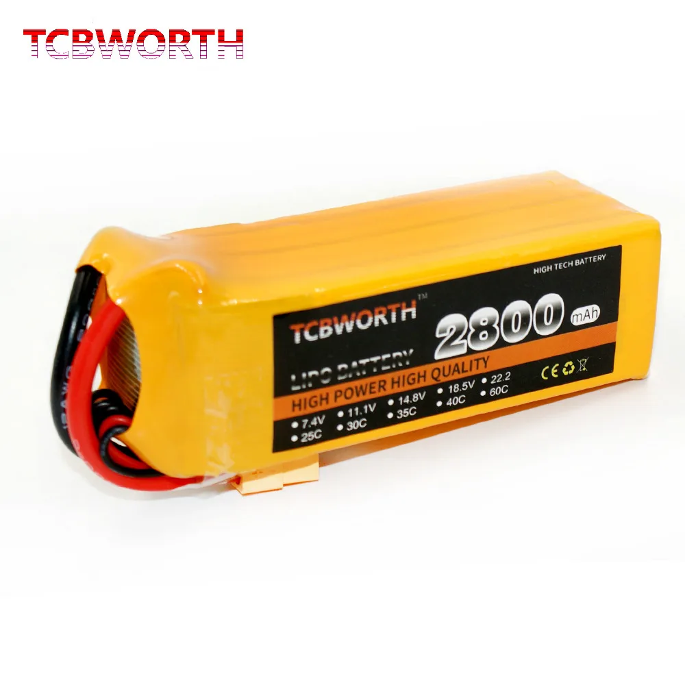 TCBWORTH 6S 22 2 V 2800 мА/ч 35C Max 70C RC вертолетный Липо Батарея для РУ самолет квадротор Дрон