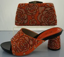 Orange font b Shoes b font And Bag To Match Italian African Wedding font b Shoe