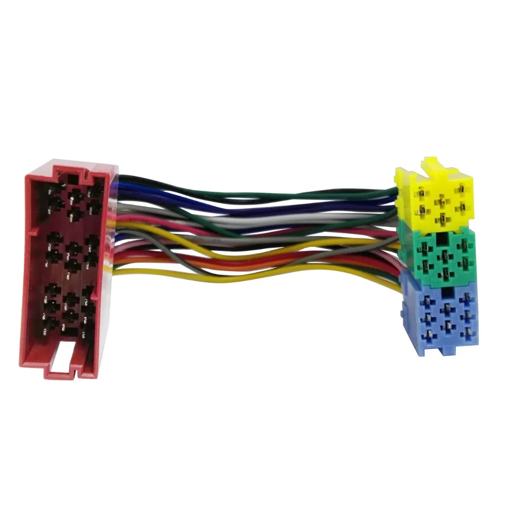 APPS2Car 20 Broches Audi Volkswagen VW Skoda Câble Radio Distributeur, Splitter Harnais Cord Câblage 8 Broches Mini ISO Connecteur d'Extension pour - Changeur CD, iPod Adaptateur, Interface Mp31