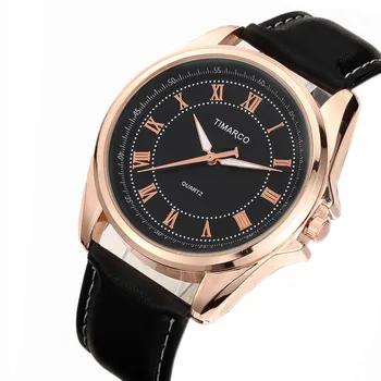 

2020 New Fashion Men Watch Casual Wristwaches Retro Style Roman number Dial Quartz Clock Leather Strap Relojes Para Hombre Gift
