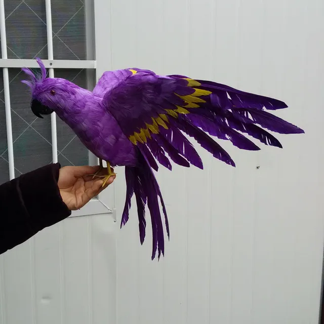 big simulation purple parrot toy lifelike wings parrot modelgift about