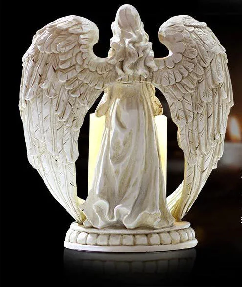 Ангел электронный подсвечник фигурки сказочные миниатюры смолы ремесло свадебный подарок украшения дома и офиса Прямая поставка