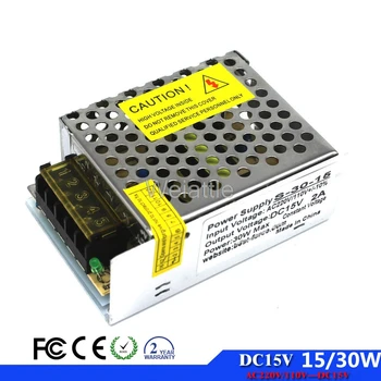 

DC15V 15W 30W 45W 60W LED Light Belt Driver Switching Power Supply 110/220VAC Constant Voltage Transformer Monitoring CCTV CNC