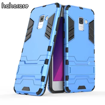 

50pcs Hybrid Armor TPU+PC Protective Phone Case For Samsung A3 5 7 2017 A6 A8 Plus 2018 2 in 1 Leg Goat Shockproof Slim Cover