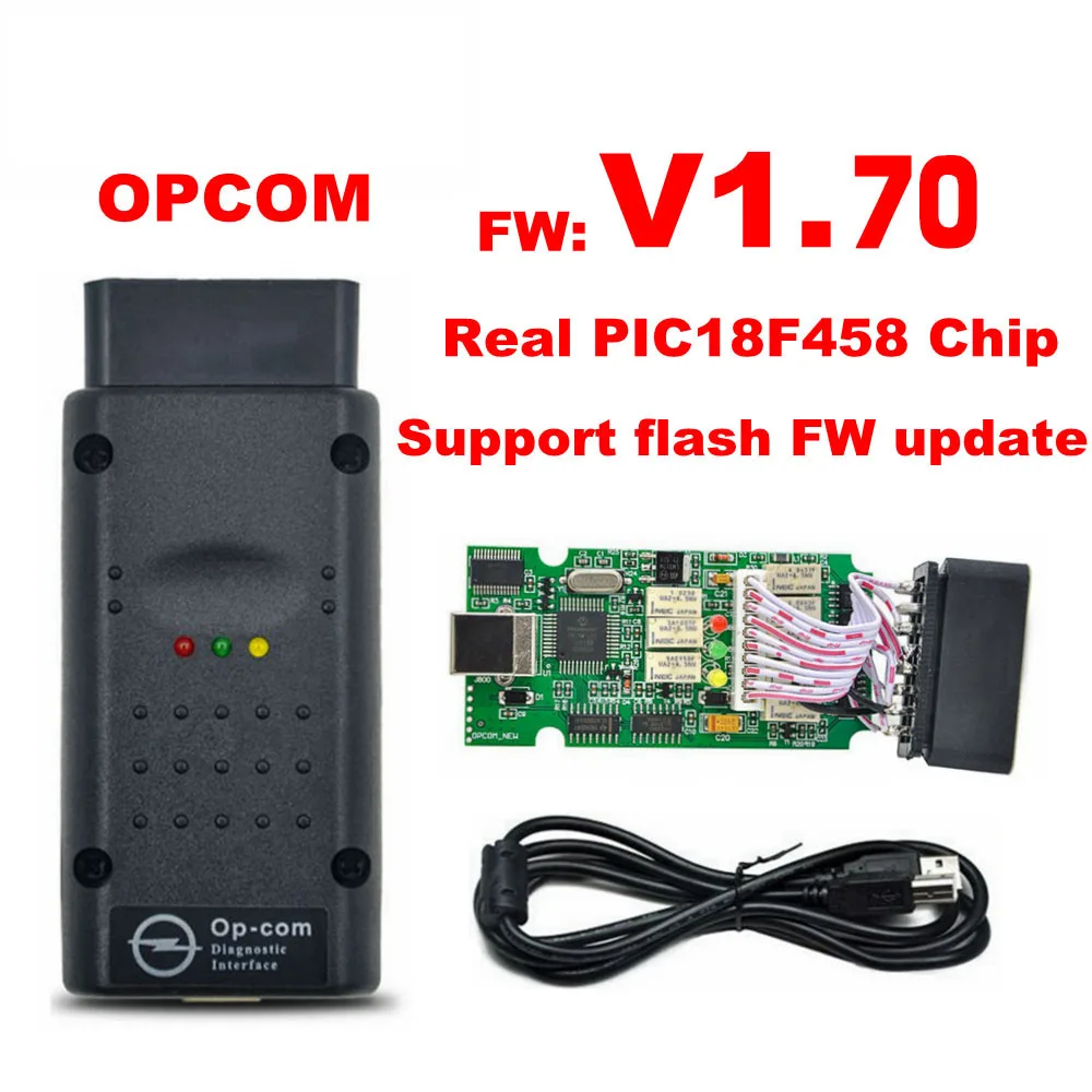 

Newest OP Com V1.70 with PIC18F458 Chip Auto Diagnostic Interface OPCom obd2 for Opel V1.70 Opel Op-com Support Flash FW Update