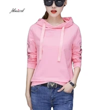 Floral Embroidery Tie Hooded Autumn Winter 2017 Long Sleeve Women Hoodies Sweatshirts Sweat Girl student Thin pullovers p003