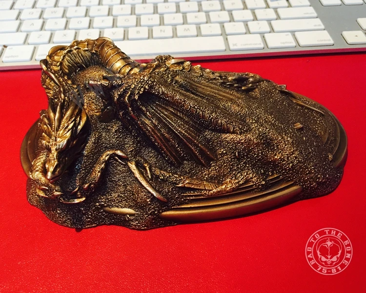 

OGRM Crafts LOTR Hobbit Smaug Bronze Statue Sculpture Figurines for Collection