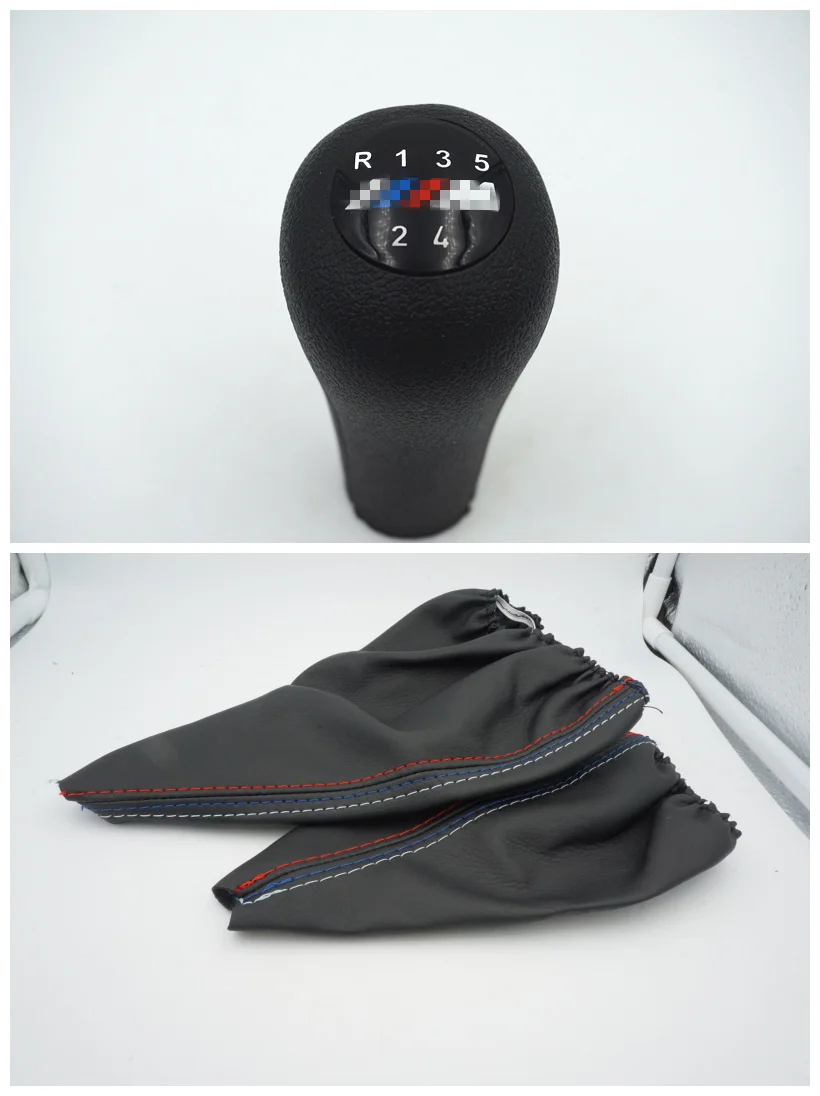 

free ship Car Shift Gear Stick Manual Handbrake Gaiter Shift Boot Black Leather Boot For BMW 3 Series E36 E46 e39 M3 Car Styling