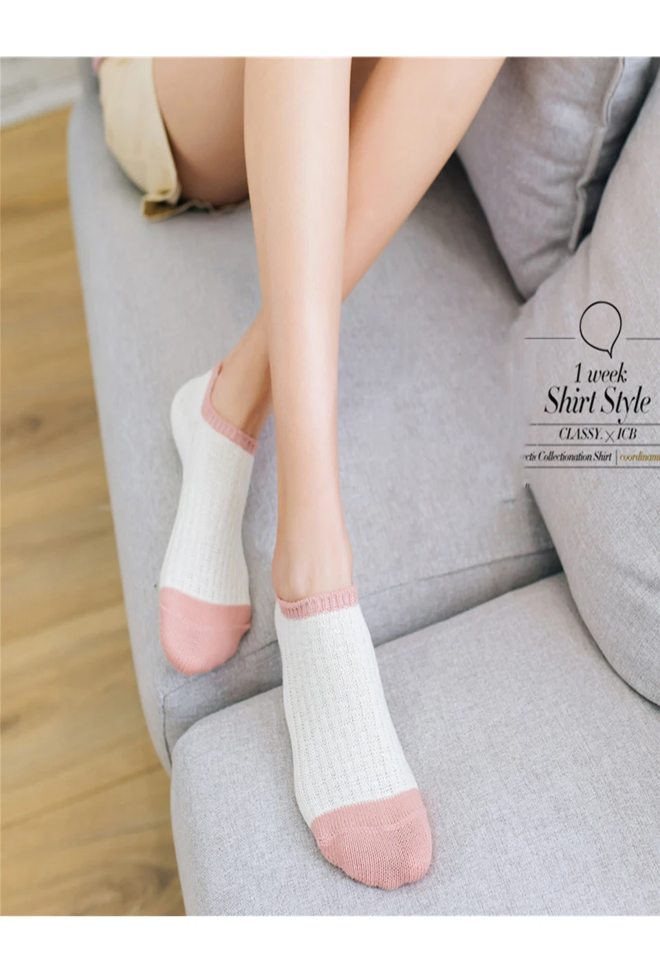 2018 Spring And Summer New Japanese Trend Fashion Simple Thick line Cotton Deodorant Mixed Candy Color Cute Wind Female Socks (6)