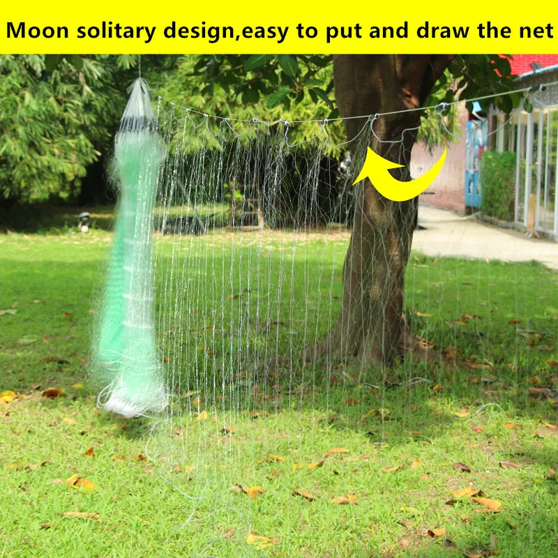depth 1.2m-1.5m length 80m monofilament nylon net  3layer grid gill net fishing network fishing tool epuisette pour la peche