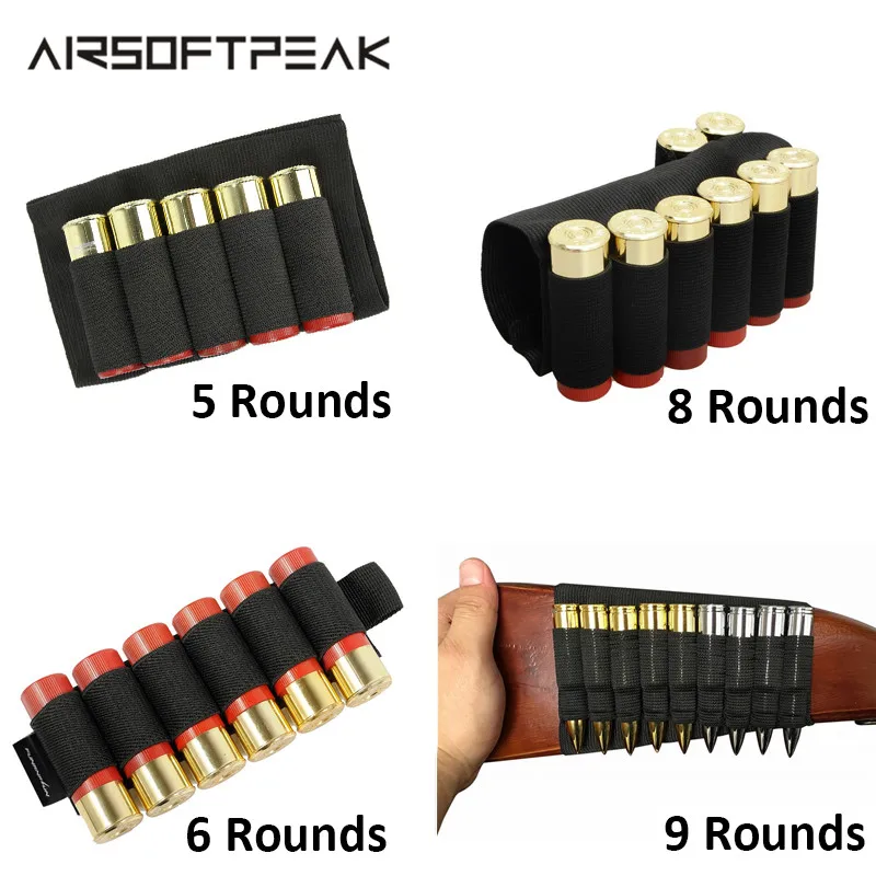 Airsoft 5/6/8/9 Rouds нейлоновая оболочка держатель тактические боеприпасы держатель картриджа винтовки пуля Перевозчик приклад чехол в стиле милитари на открытом воздухе