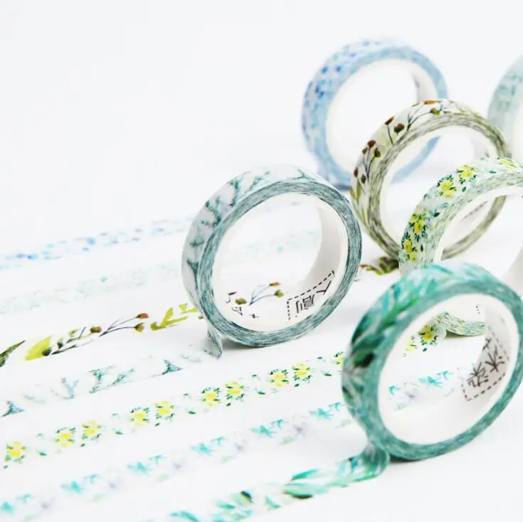 

6J201-216 0.9cm Wide Slim The Song of Forest Decorative Washi Tape DIY Scrapbooking Masking Tape School Office Supply