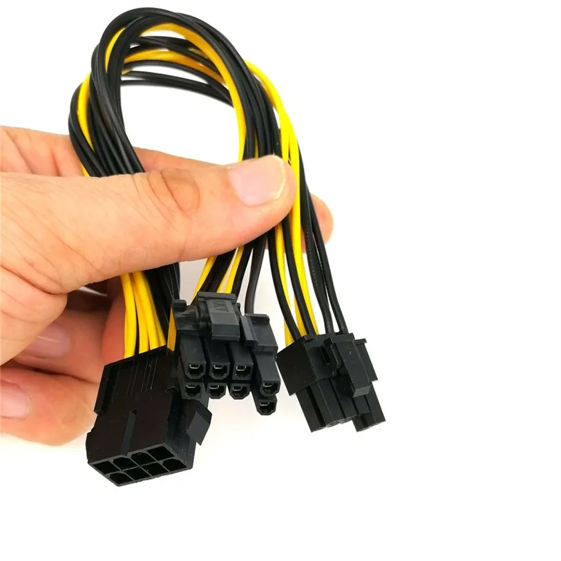 25 см PCI-e 8-контактный двойной 8pin/PCIe 8pin-2x(6 + 2pin) видеокарта удлинитель кабеля питания
