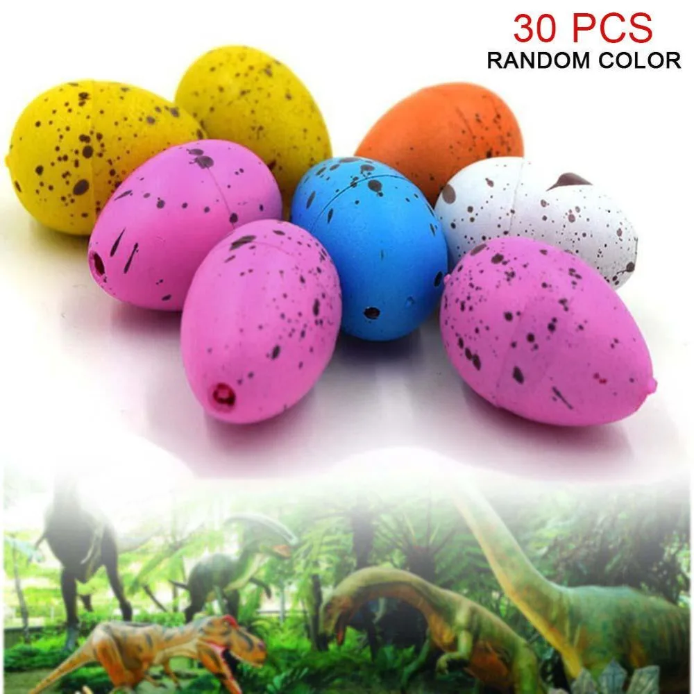 30pcs/lot Colorful Growing Dinosaur Eggs Baby Novelty Gag Toys Children