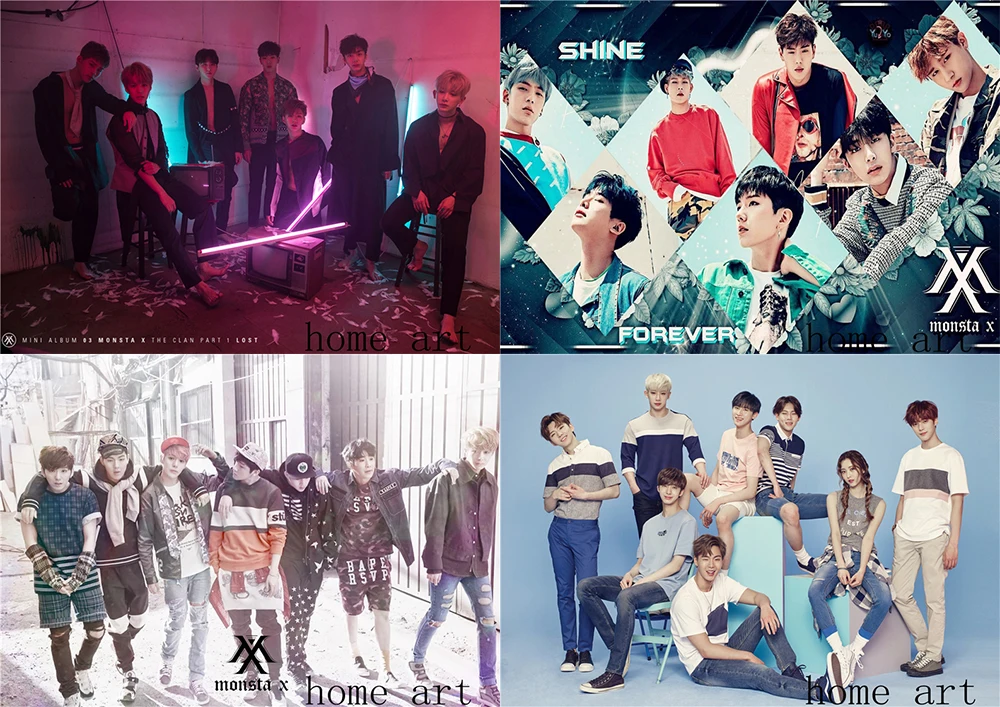 

MONSTA X Poster Clear Image Wall Stickers Home Decoration High Quality Prints White Coated Paper home art Brand