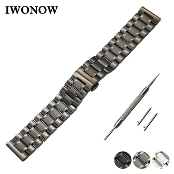 

Stainless Steel Watch Band 20mm for Ticwatch 2 42mm Quick Release Strap Butterfly Buckle Wrist Belt Bracelet + Spring Bar + Tool
