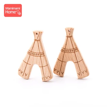 

Mamihome 1pc Baby Wooden Teether Animal DIY Pacifier Chain Pendant Holder Beech Rodent BPA Free Children'S Goods Teething Toys