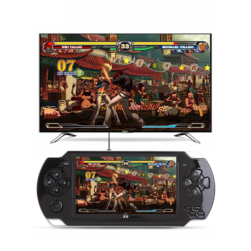 NEW X6 Portable Handheld Game Console 8GB 4.3'' 32Bit 100 Childhood Classic Games Built-In Portable Handheld Video Game Player