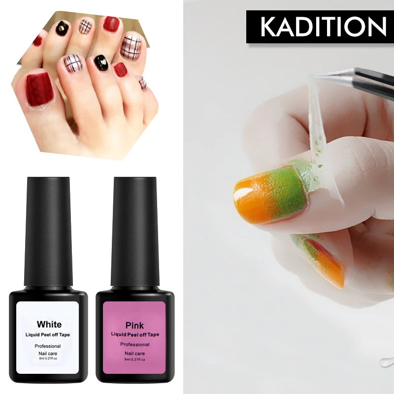 

KADITION Protected Liquid Skin Care Nail Polish Pink Peel Off UV Nail Art Long-lasting Tape Latex Coat Cuticle Easy Nail Polish