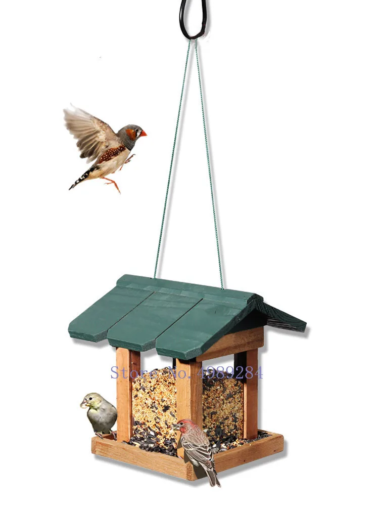 

Bird house Bird feeder Outdoor patio accessories Wild bird protection Handmade wood outdoor hanging bird feed containers