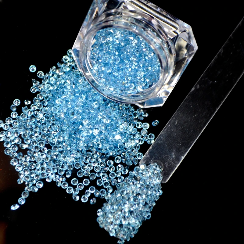 1440pcs/jar 2mm Nail Glitter Beads Clear Light Green Zircon Rhinestones