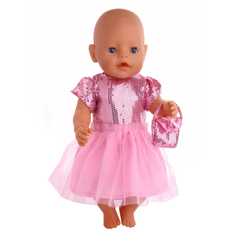 ZWSISU Two colors princess long yarn dress with cute hand Fit 18 Inch American Girl Doll