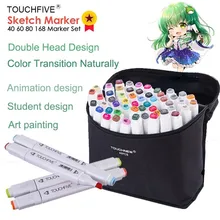 TouchFIVE 30/40/60/80 Цвет маркеры манга рисунок Маркеры Ручка на спиртовой основе эскиз жирной двойной кисть товары для рукоделия