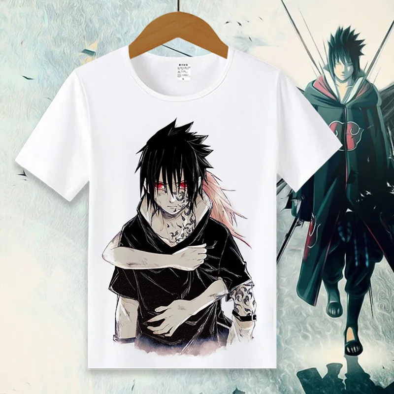 Новая футболка с Наруто Аниме Футболка женская футболка Janpan Uchiha Sasuke Косплей топы Мужские футболки с коротким рукавом - Цвет: 022