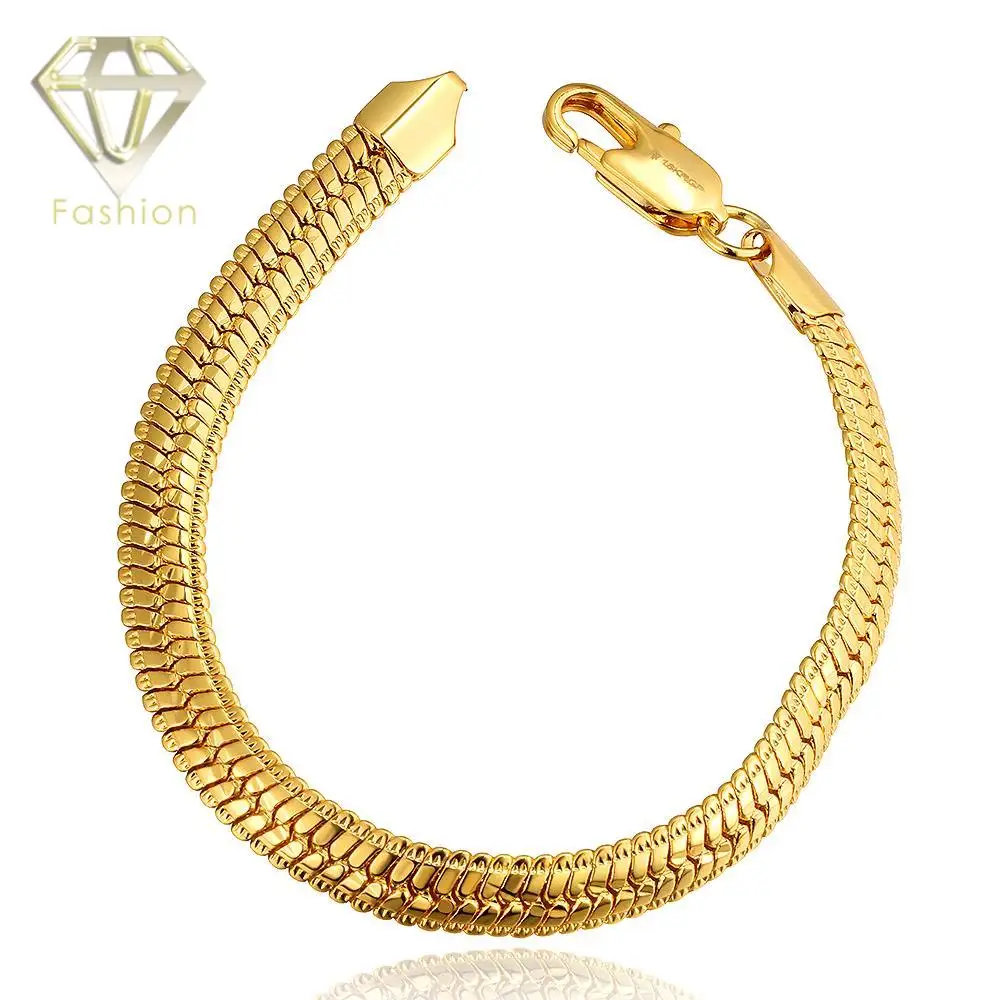 Plated Gold Bracelet New Arrival Heavy Fake Snake Oblate Bracelets Fashion Jewelry for