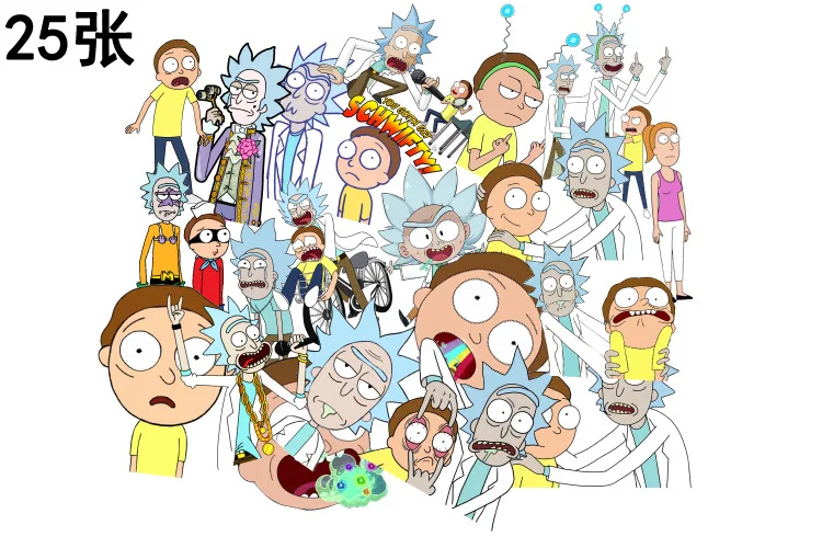 25pcs / bag cartoon style bicycle motorcycle mobile laptop computer mixed travel luggage cool funny JDM decals stickers bombs